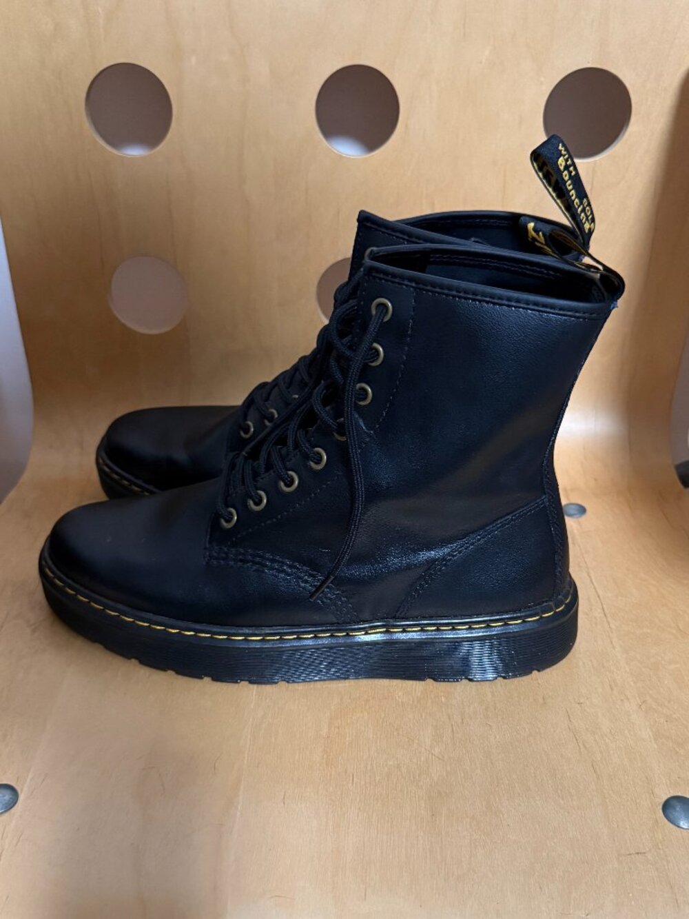 Dr. Martens Zavala Black Leather Boots
